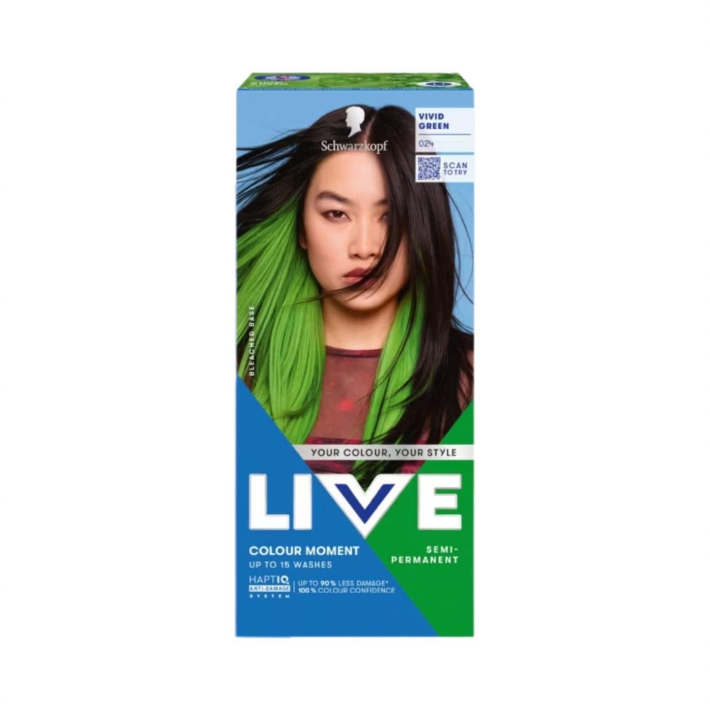 Schwarzkopf LIVE Colour Moment 024 Vivid Green Semi-Permanent Hair Dye