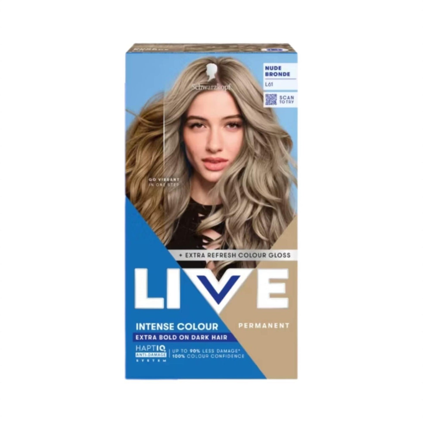 Schwarzkopf LIVE Intense Colour L61 Nude Bronde Permanent Hair Dye