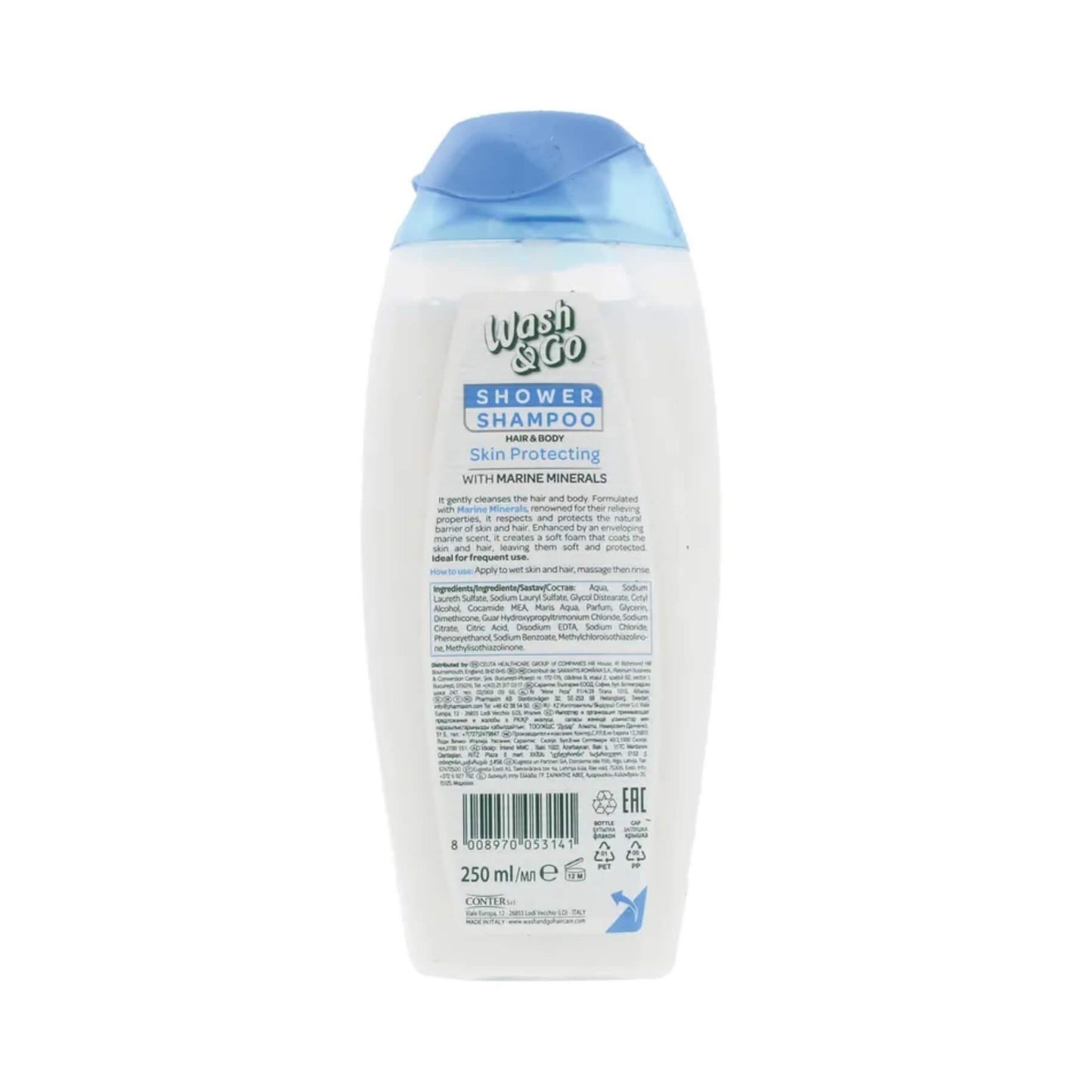 Wash & Go Hair And Body Shower Shampoo - Skin Protecting - 250ml