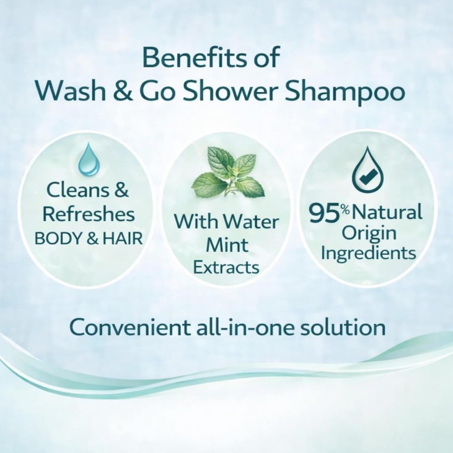 Wash & Go Hair And Body Shower Shampoo - Refreshing - 250ml