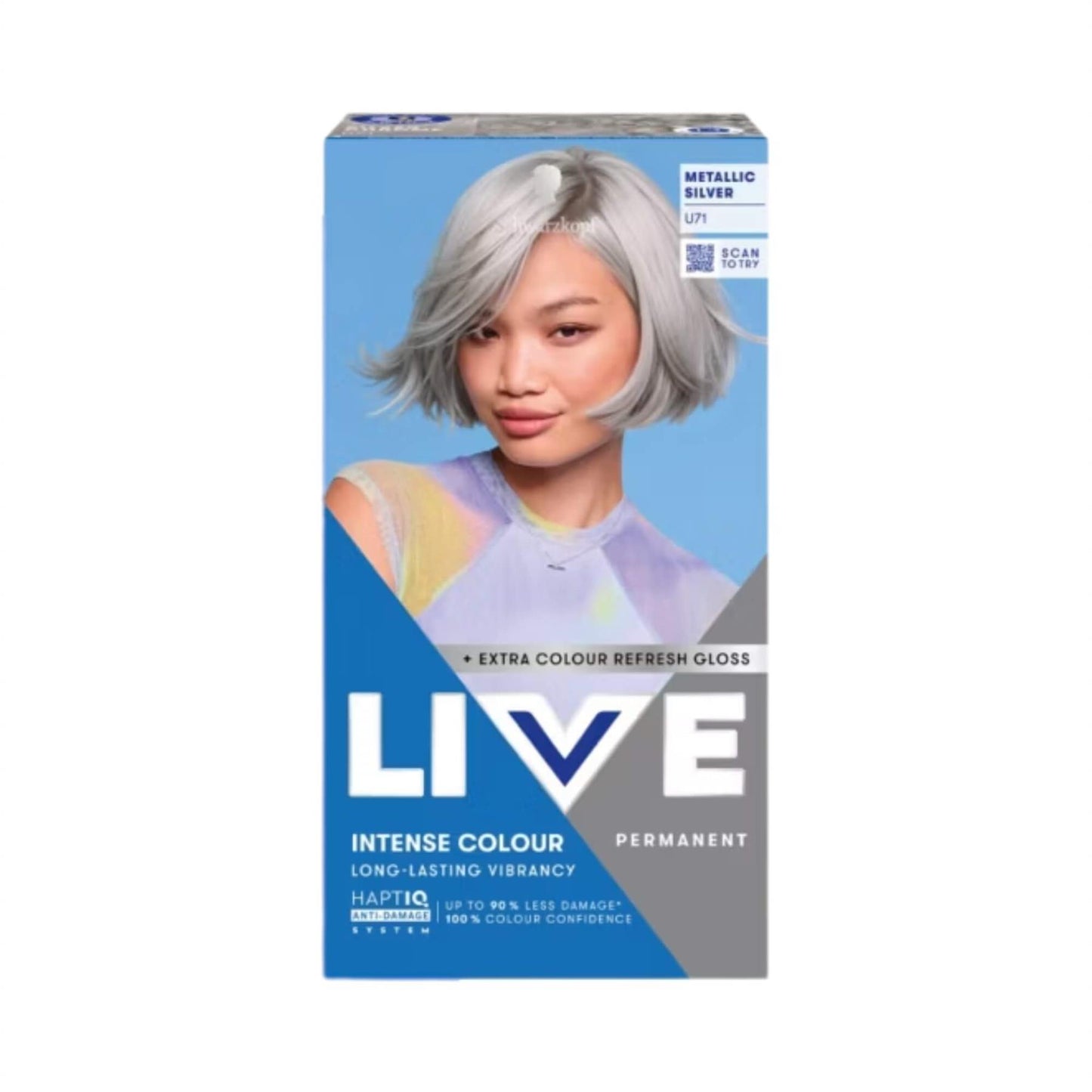 Schwarzkopf LIVE Intense Colour U71 Metallic Silver Permanent Hair Dye