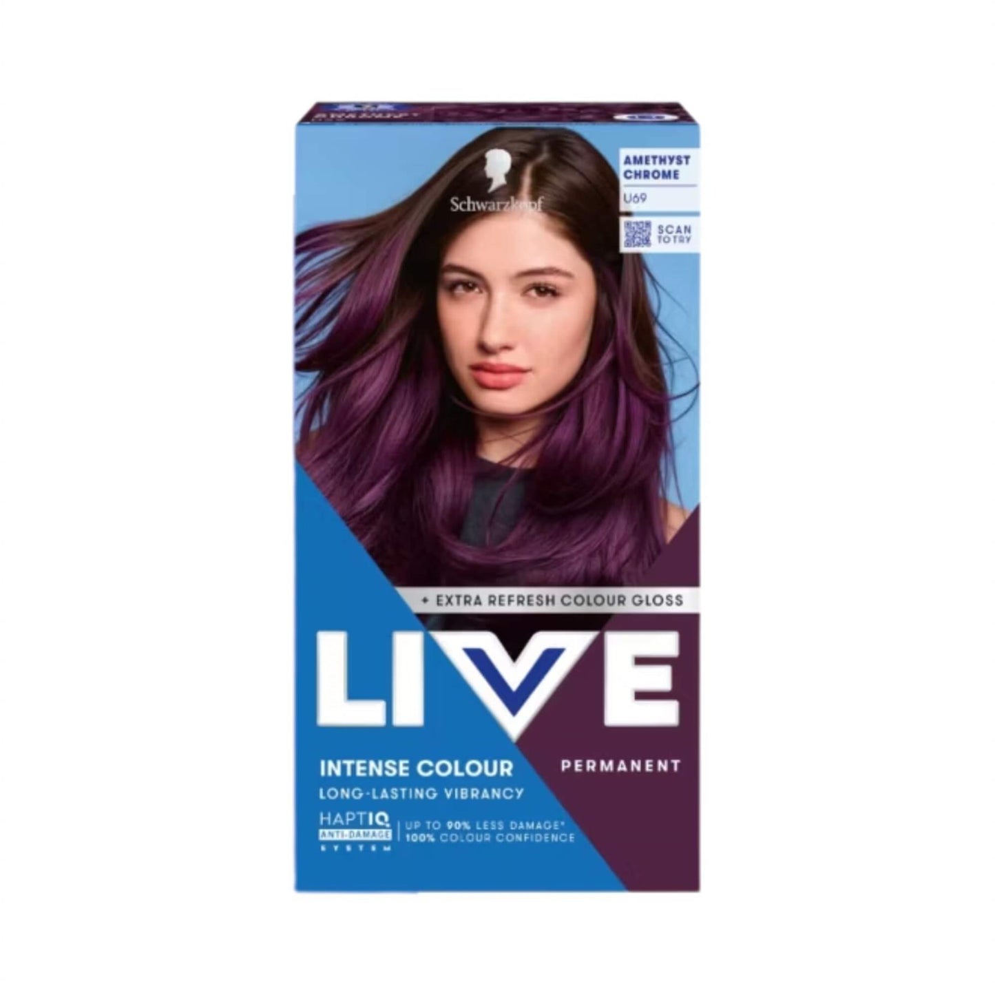 Schwarzkopf LIVE Intense Colour U69 Amethyst Chrome Permanent Hair Dye