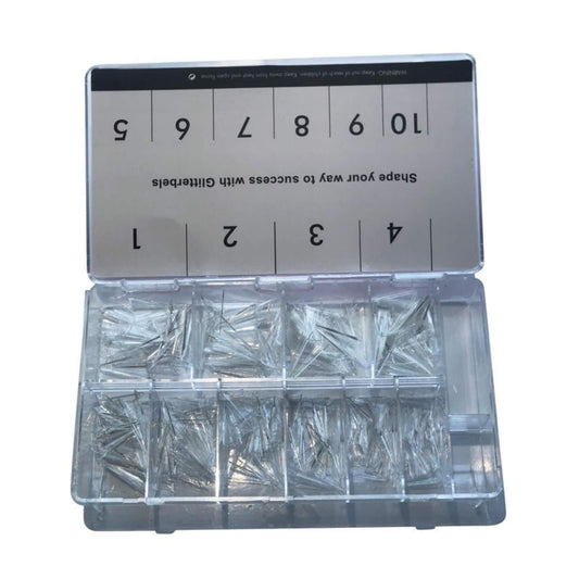 Glitterbels Clear Stiletto Assorted Nail Tips x 500
