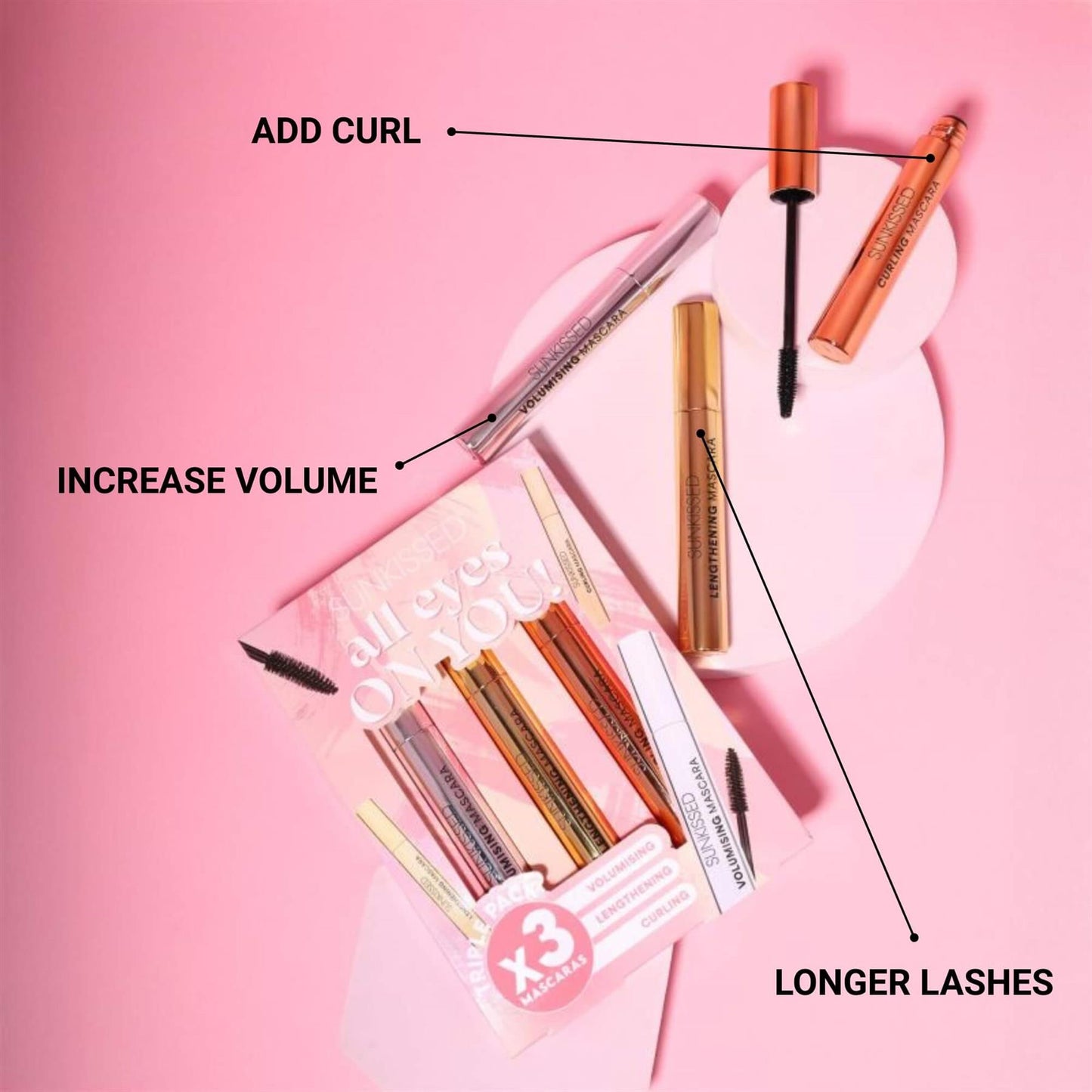 Sunkissed All Eyes On You Mascara Set - 3 x 10ml