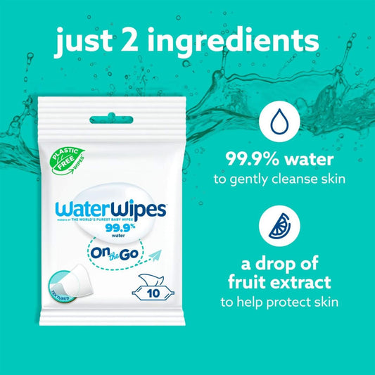 WaterWipes On The Go Wipes - 10 wipes