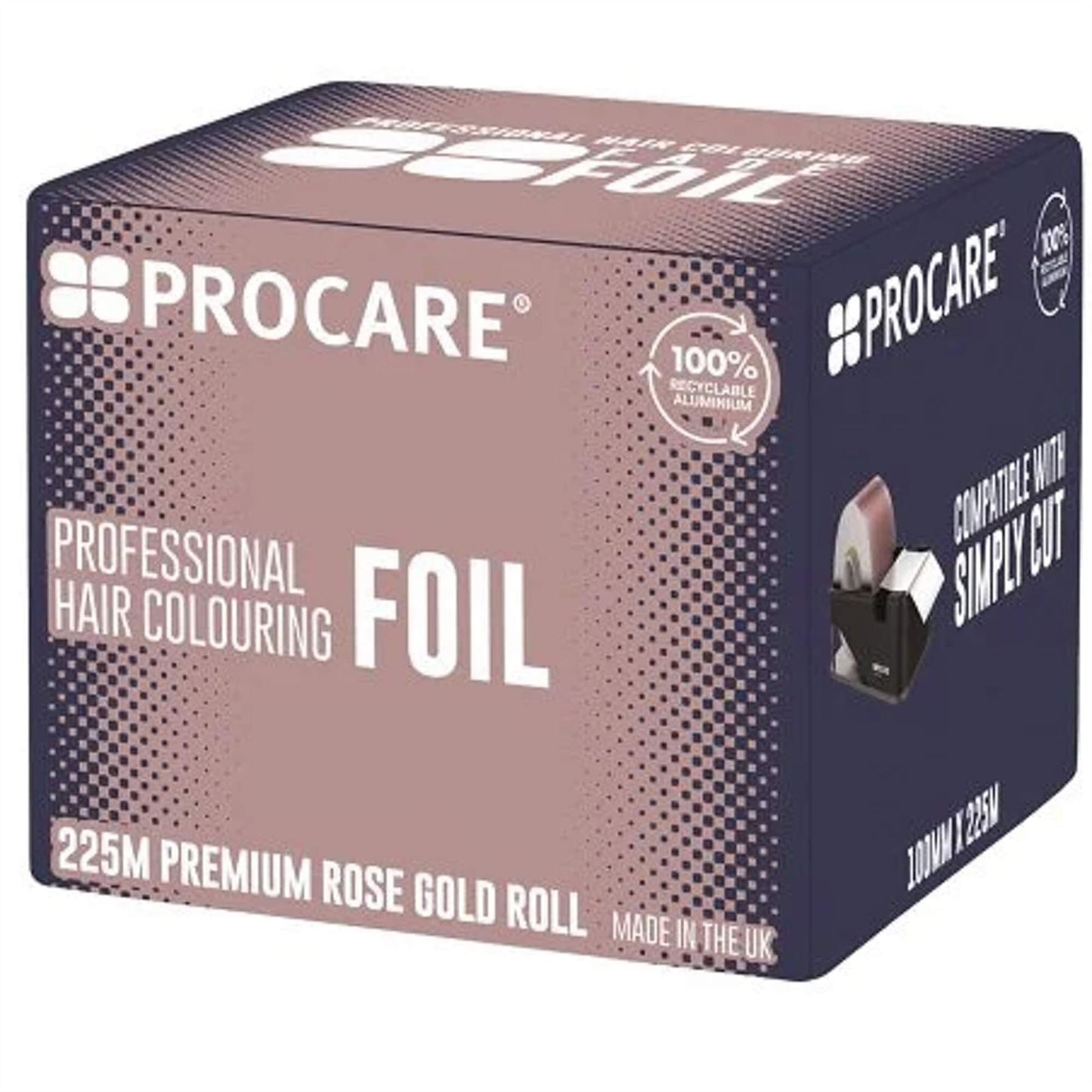 Procare Hair Foil Roll - 100mm x 225m - Rose Gold