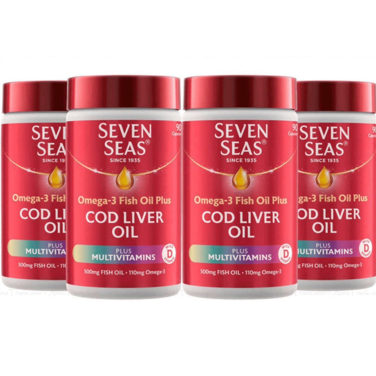 Seven Seas Cod Liver Oil + A-Z - 4 x 90 Capsules
