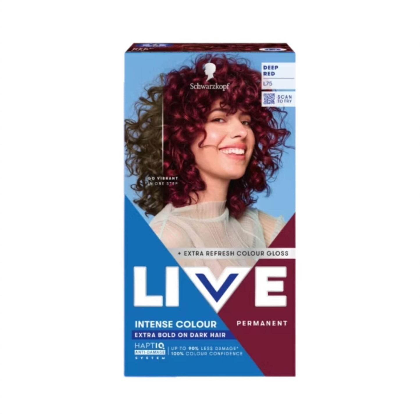 Schwarzkopf LIVE Intense Colour L75 Deep Red Permanent Hair Dye
