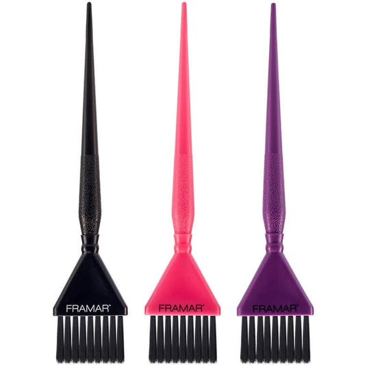 Framar Triple Threat Hair Colour Tint Brush Set - 3 Pack
