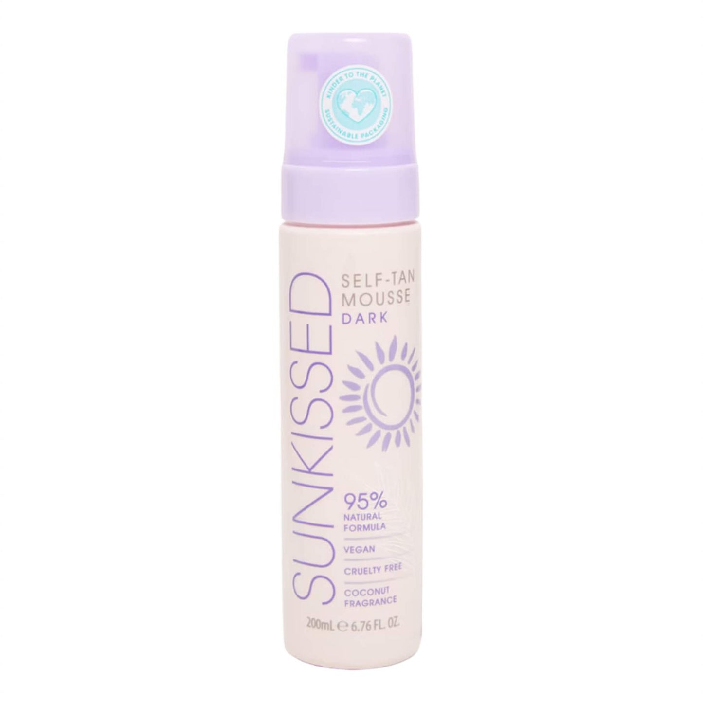 Sunkissed Self Tan Mousse 95 Percent Natural - Dark 200ml
