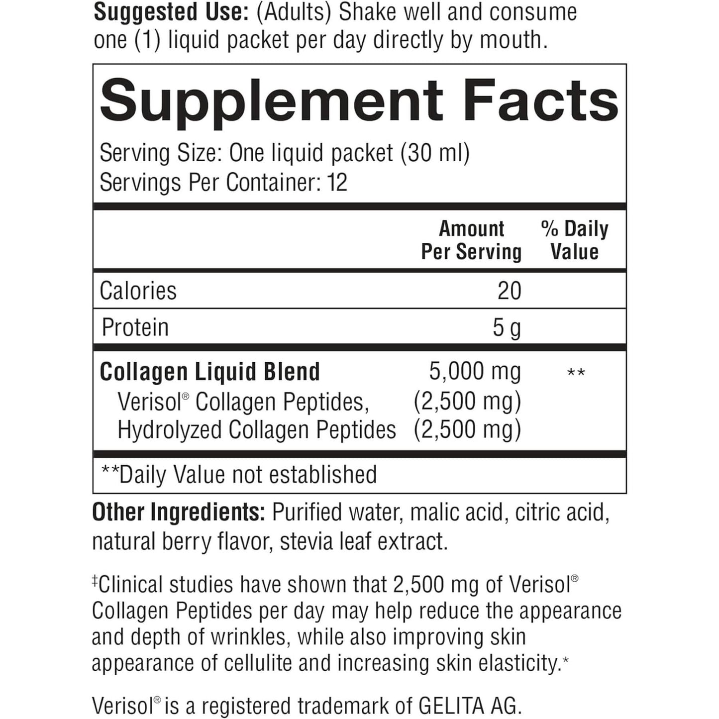 Youtheory Berry Flavour Collagen Liquid - 30 Pack