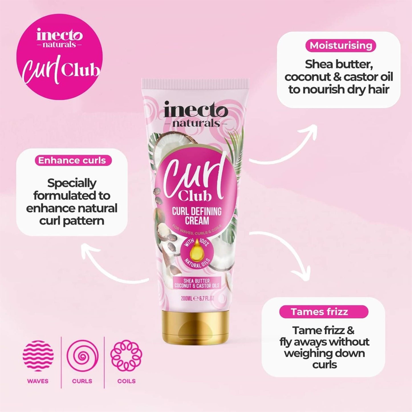 Inecto Curl Club Curl Defining Cream 200ml