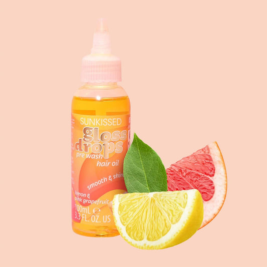 Sunkissed Gloss Drops Pre Wash Hair Oil Lemon & Pink Grapefruit 100ml