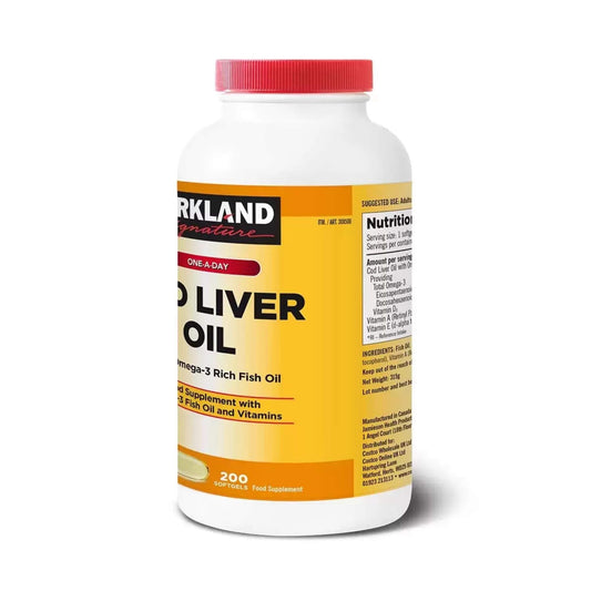 Kirkland Signature Cod Liver Oil + Omega 3 1150mg - 2 x 200 Softgels