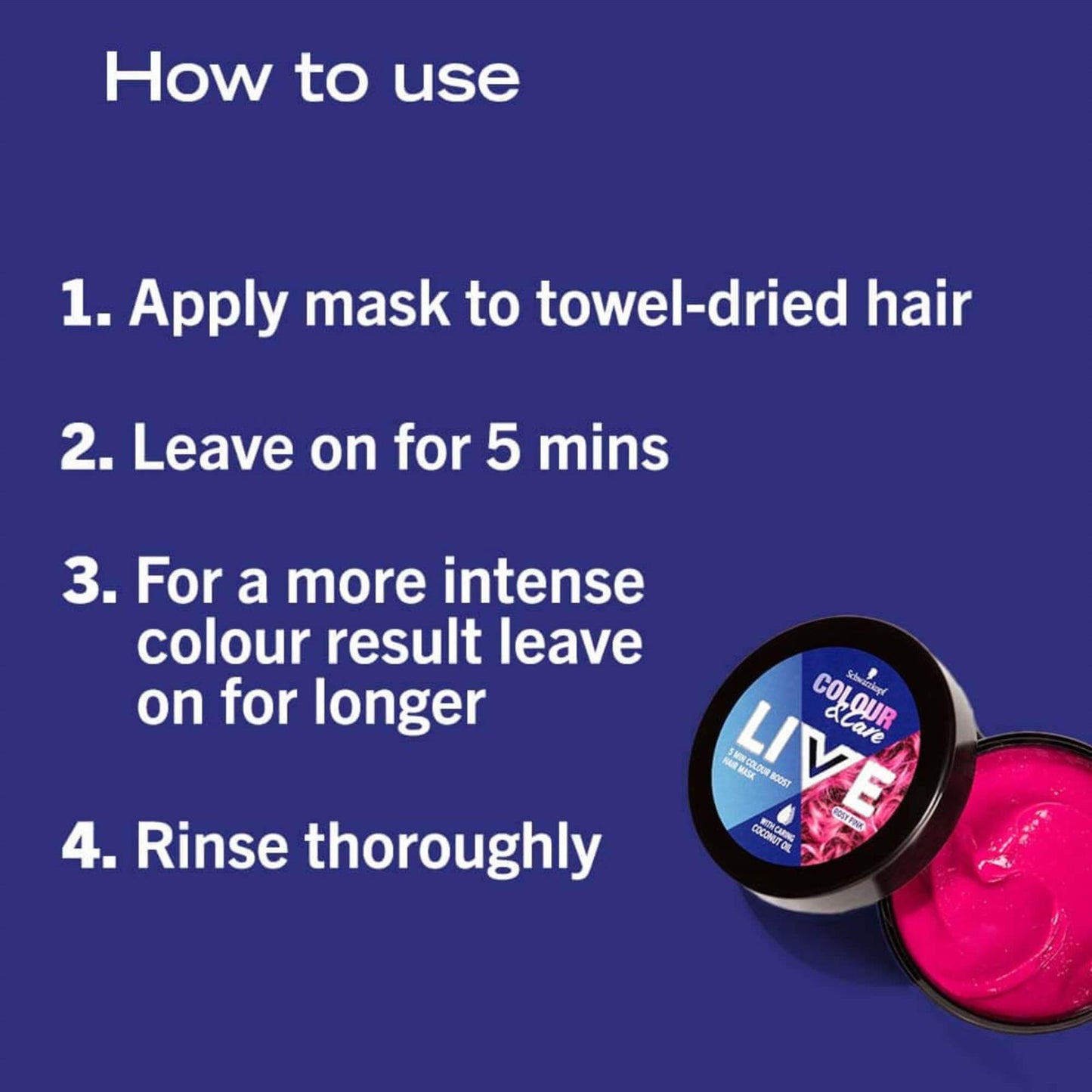 Schwarzkopf Live Colour & Care Hair Mask - Rosy Pink 150ml
