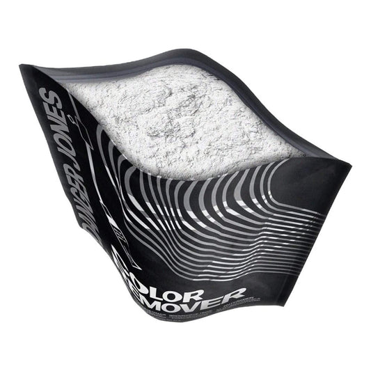 Internal view of Danger Jones Color Remover 43g packet showing professional white powder formula for removing semi-permanent direct dyes