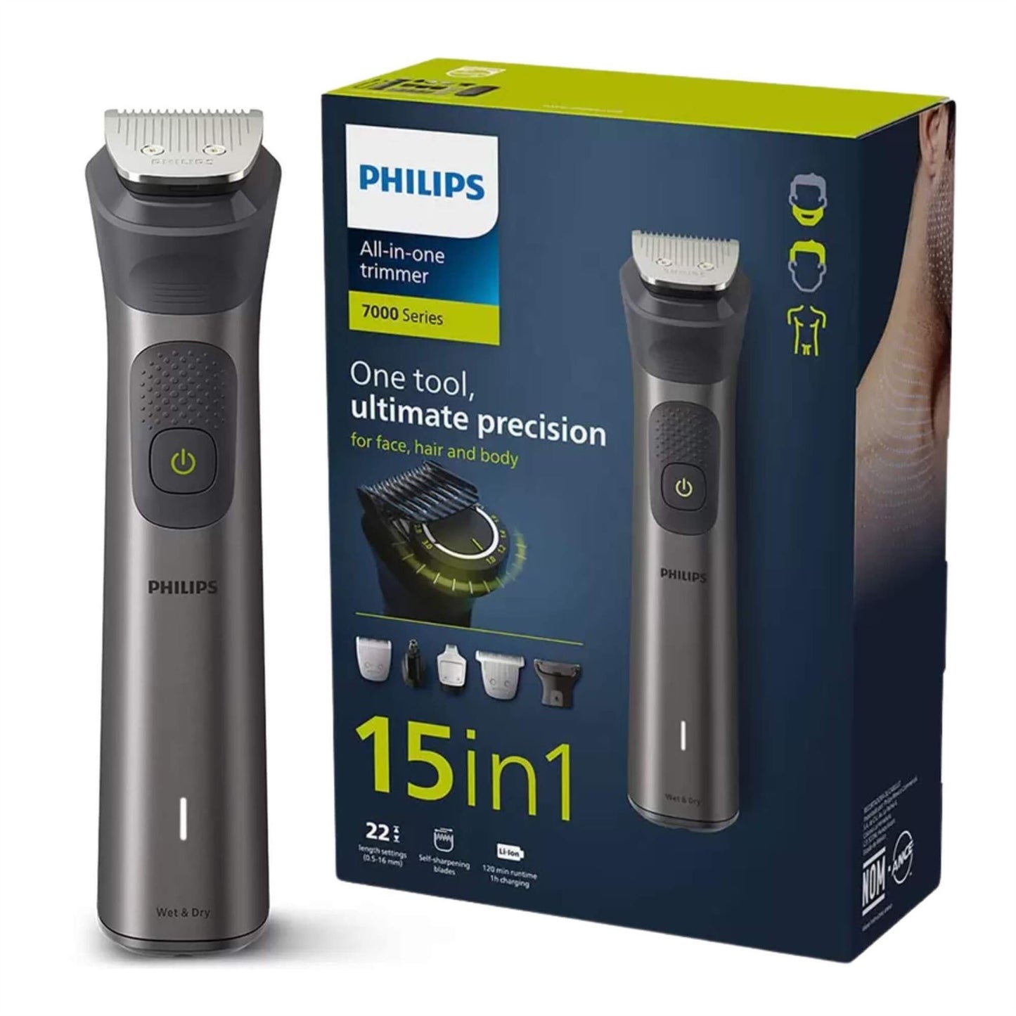 Philips Series 7000, 15-in-1 Multi Grooming Trimmer for Beard, Head and Body