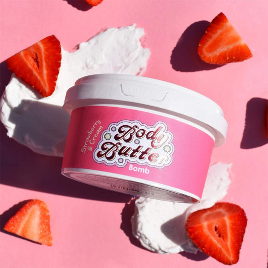 Bomb Cosmetics Body Butter - Strawberry & Cream - 210ml