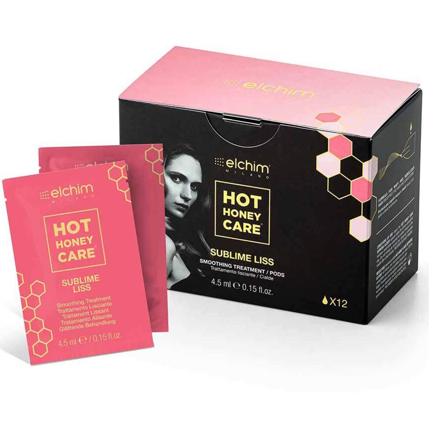 Elchim Hot Honey Care Sublime Liss Smoothing Hair Treatment Pods - 12 Pack