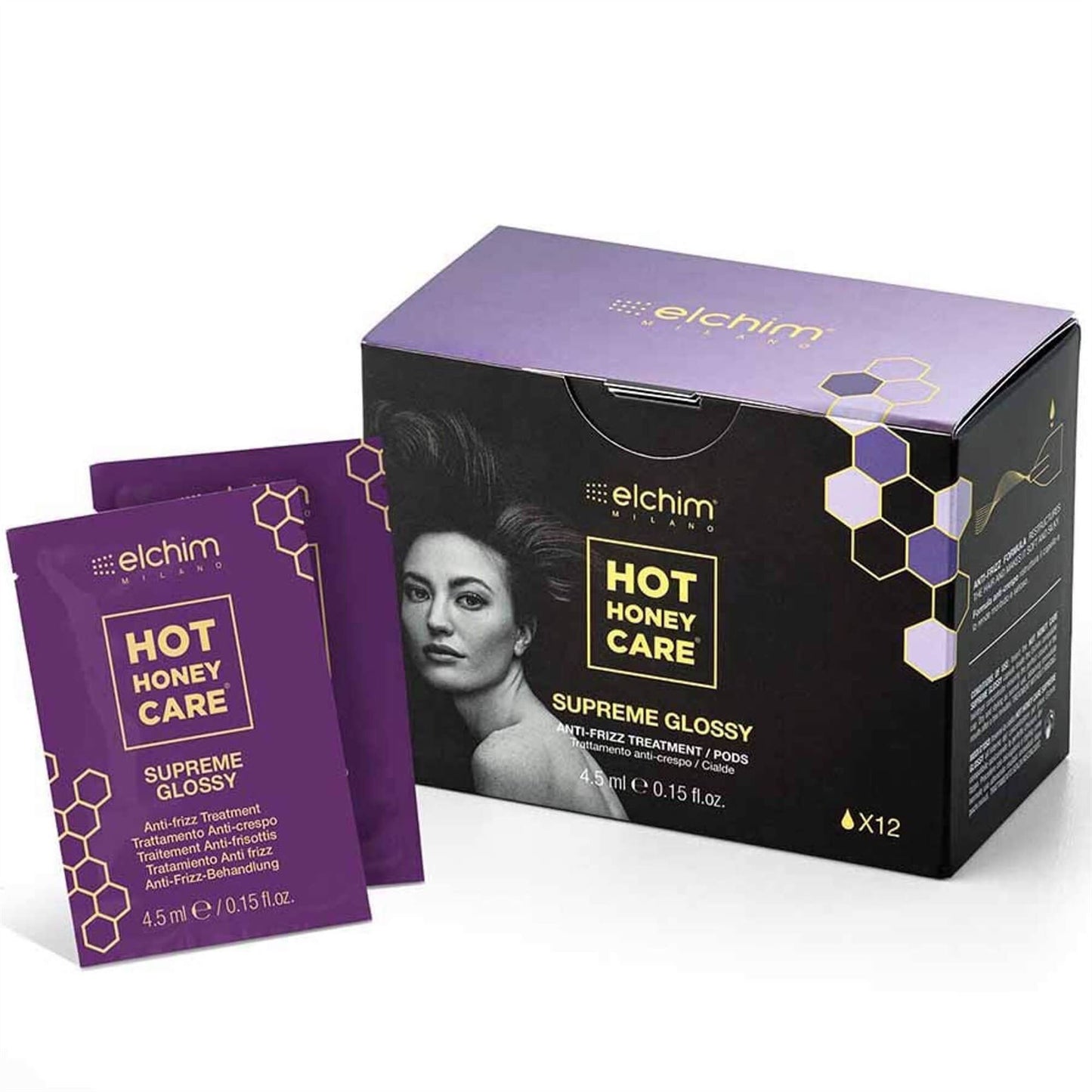Elchim Hot Honey Care Anti-Frizz Supreme Glossy Hair Treatment - 12 Pack