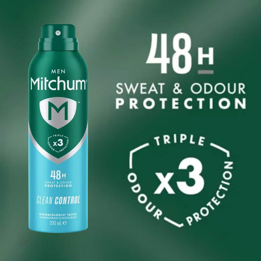 Mitchum Men Clean Control 48H Triple Odour Protection antiperspirant spray 200ml
