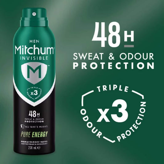 Mitchum Men Invisible Pure Energy 48H sweat and odour protection banner