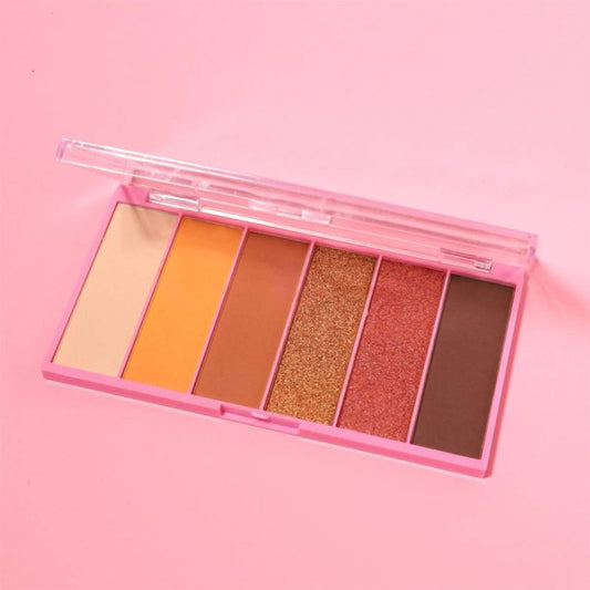 Sunkissed Wild West open eyeshadow palette featuring 6 warm matte and shimmer sunset shades