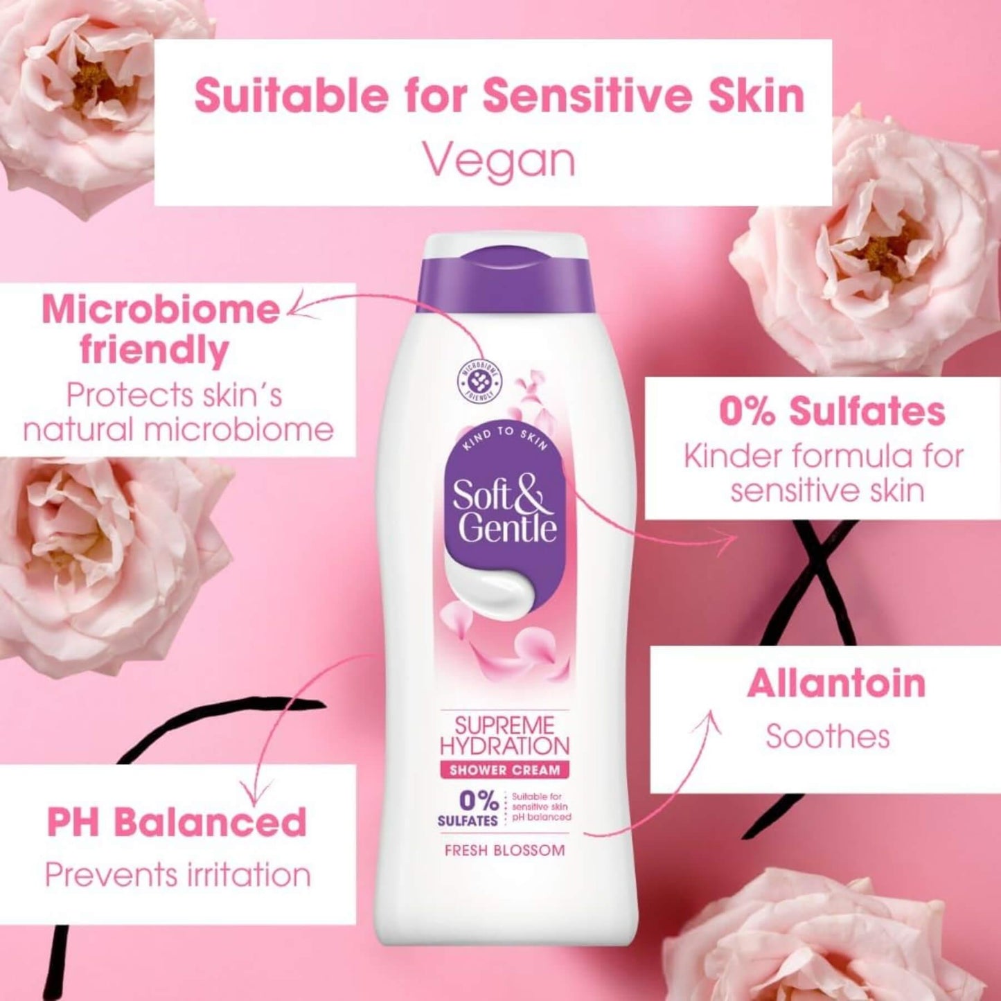 Soft & Gentle Shower Cream Fresh Blossom 400ml