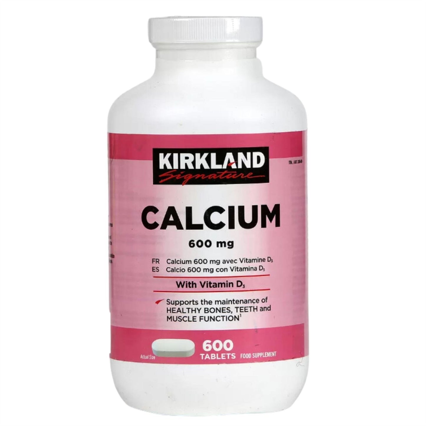 Kirkland Signature Calcium & Vitamin D3 Tablets - 600 Pack
