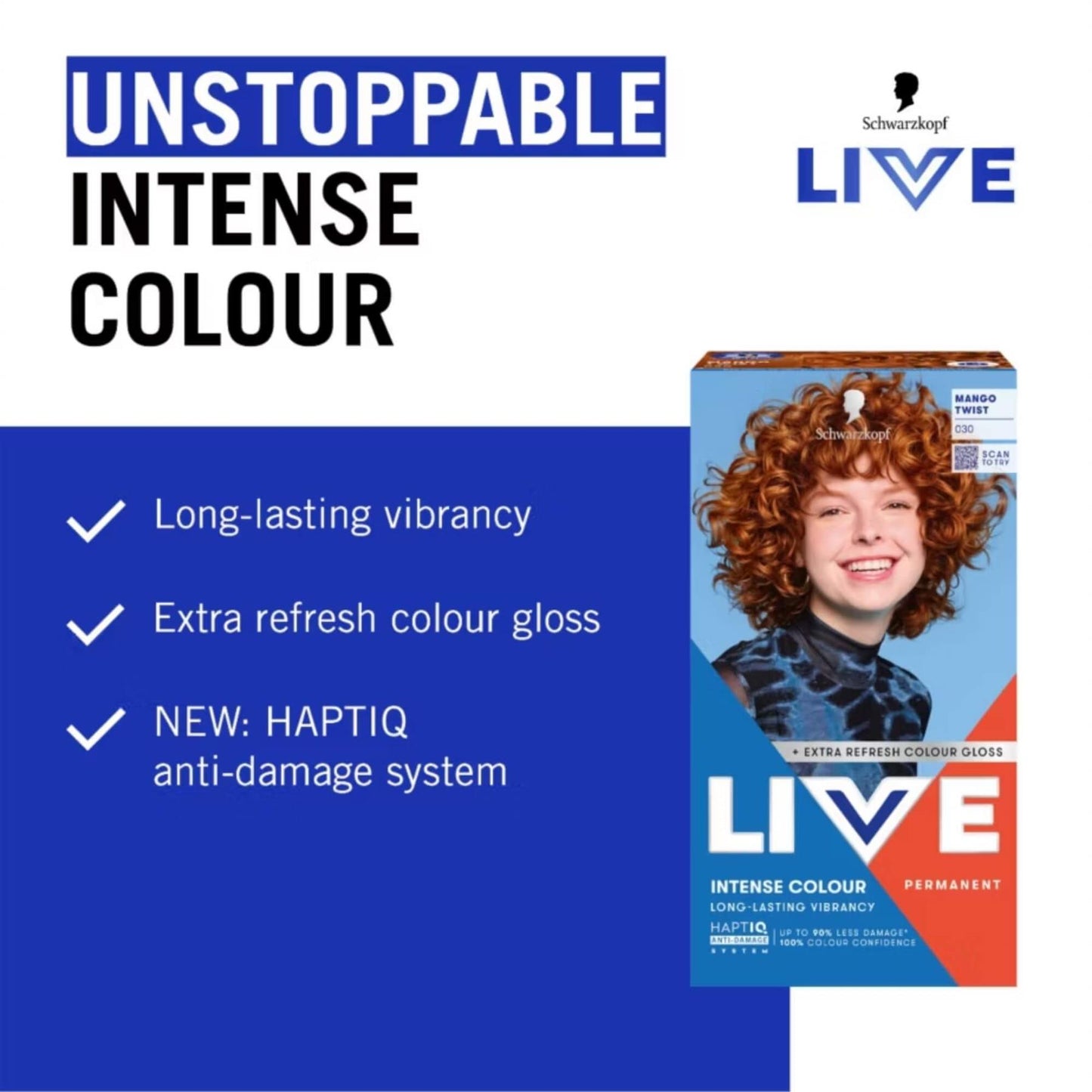 Schwarzkopf LIVE Intense Colour 030 Mango Twist Permanent Hair Dye