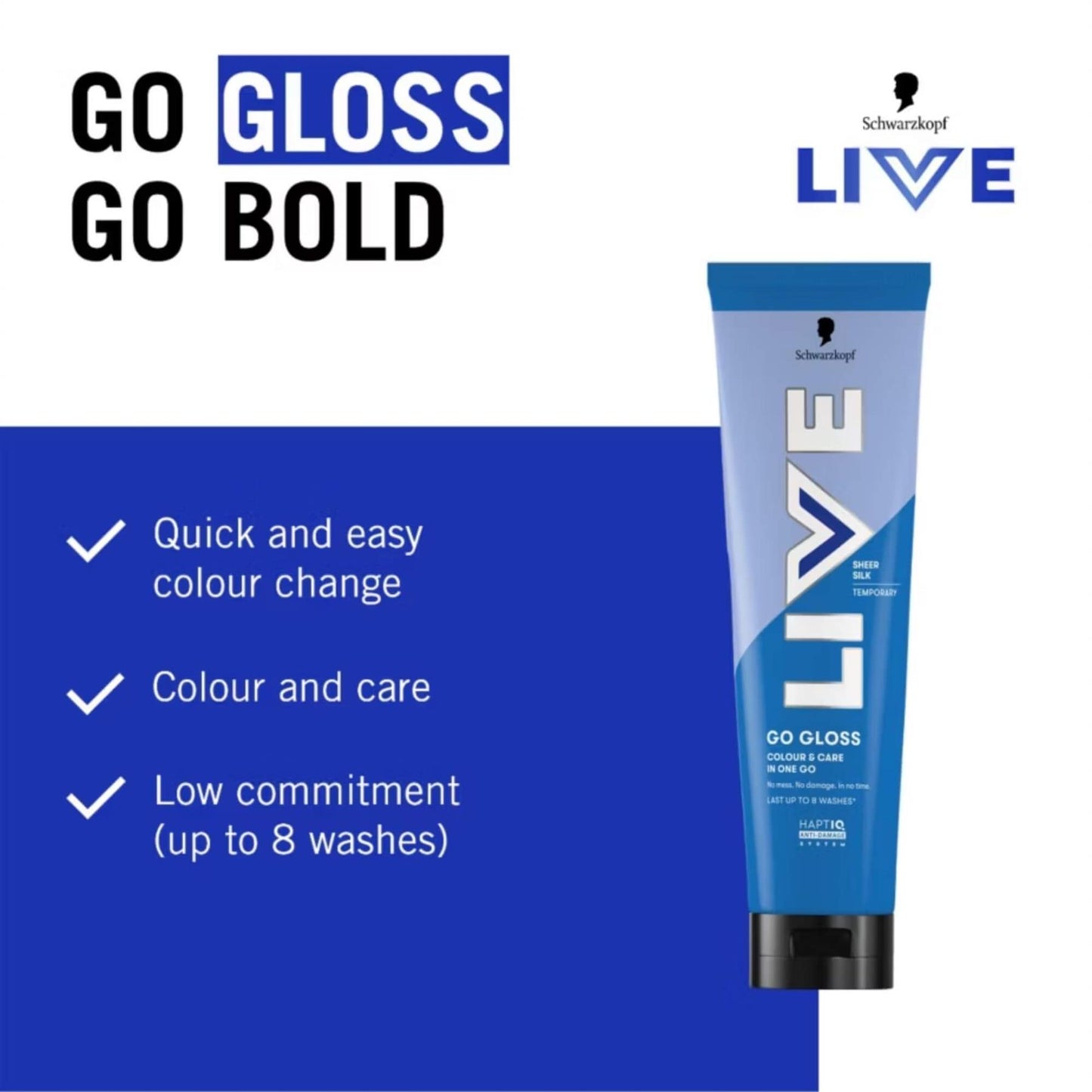 Schwarzkopf LIVE Go Gloss Sheer Silk Colour & Shine Hair Gloss 150ml