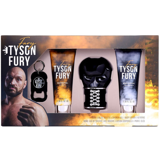 Tyson Fury Gift Set for Him -100ml EDT / 100ml Shower Gel / 100ml Body Lotion & Keyring