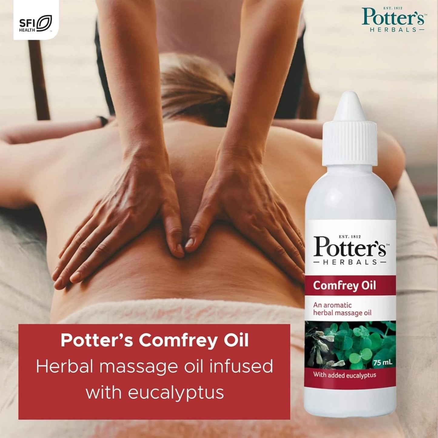 Potter's Comfrey Herbal Massage Oil 75ml