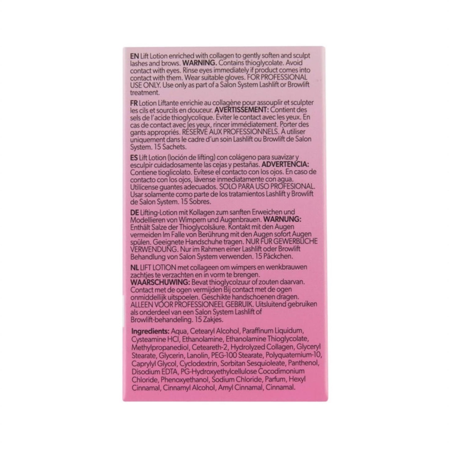 Salon System Lash and Brow Lift Lotion - 15 Sachets