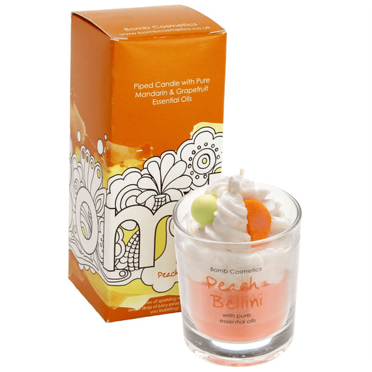 Bomb Cosmetics Piped Glass Candle - Peach Bellini