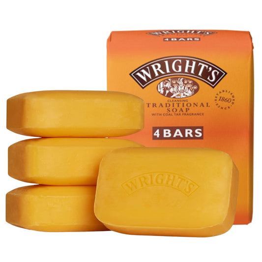 Wrights Traditional Coal Tar Soap Bar - 4 Pack
