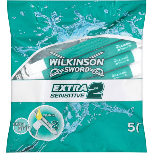 Wilkinson Sword Essentials 2 Sensitive Disposable Razors For Him - 5 Pack