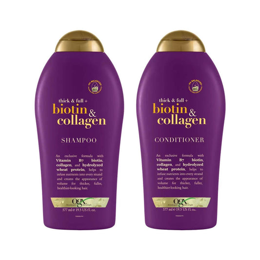 OGX Thick & Full + Biotin & Collagen Shampoo & Conditioner Duo - 2 x 577ml