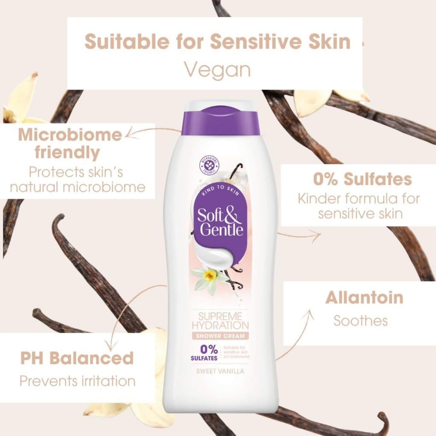 Soft & Gentle Shower Cream Sweet Vanilla 400ml