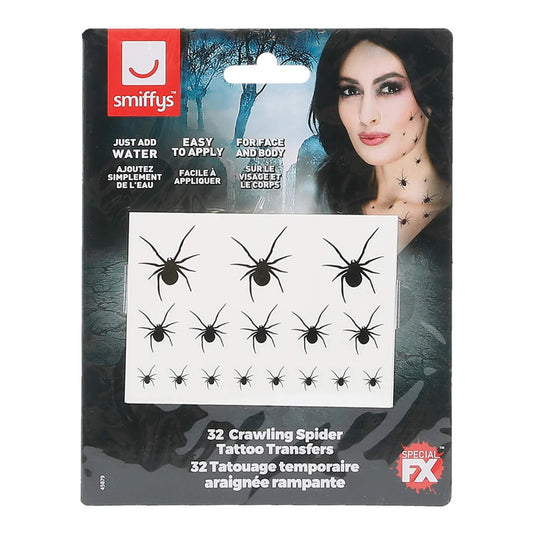 Smiffys Crawling Spider Tattoo Transfers