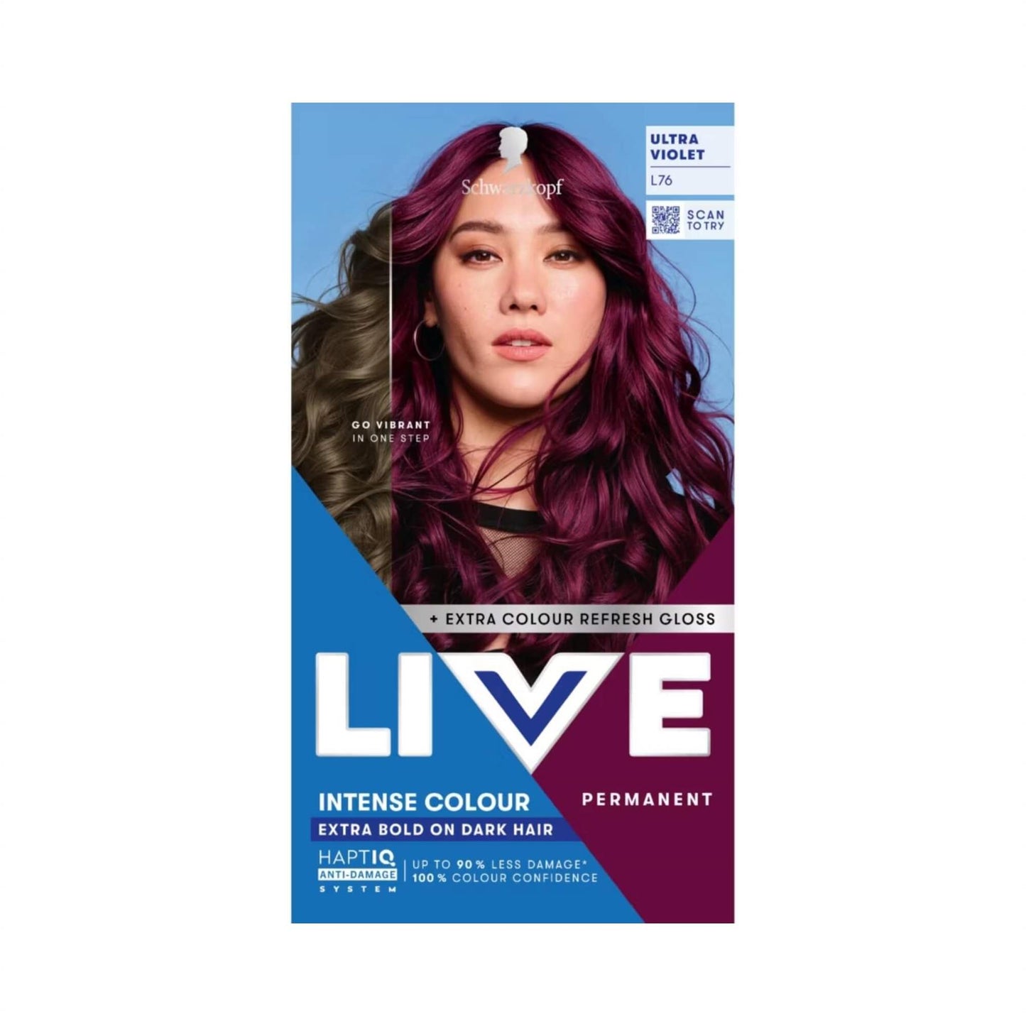 Schwarzkopf LIVE Intense Colour L76 Ultra Violet Permanent Hair Dye