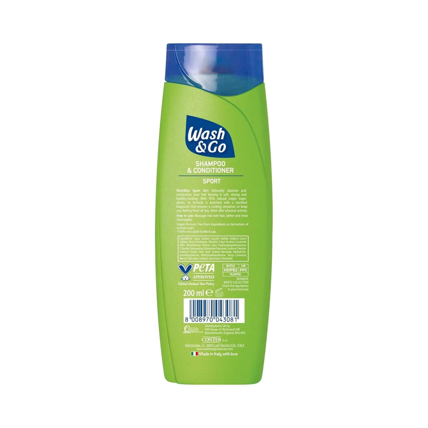 Wash & Go 2 in 1 Shampoo & Conditioner - Sport - 200ml
