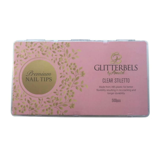 Glitterbels Clear Pinched Square Assorted Nail Tips x 500