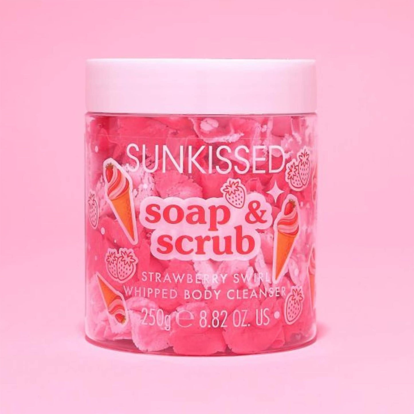 Sunkissed Soap and Scrub Whip Strawberry Swirl Body Cleanser 250g