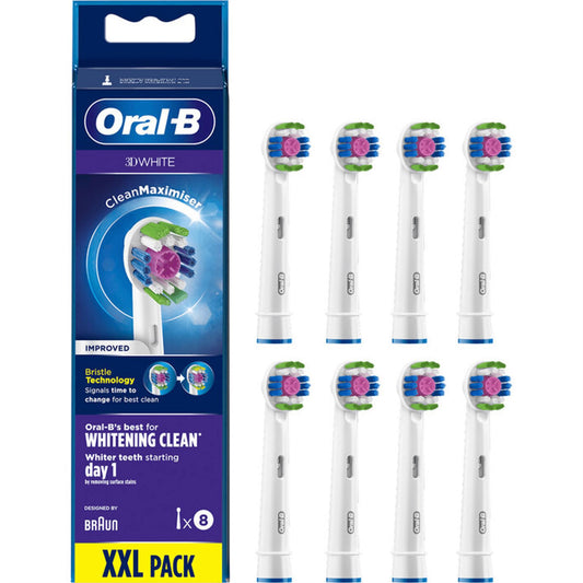 Braun Oral B 3D Whitening Electric Toothbrush Heads - 8 Pack