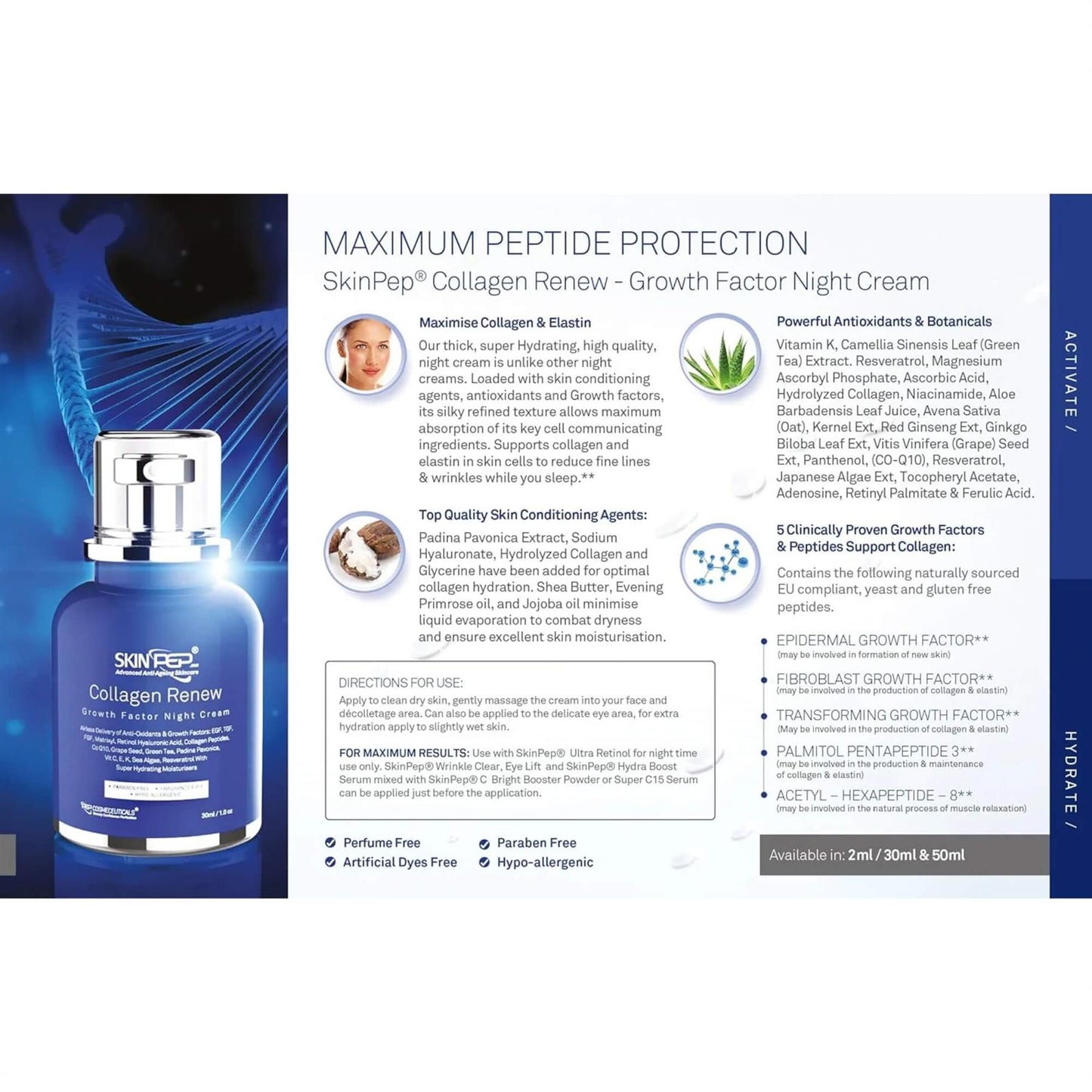 SkinPep® Collagen Renew - Growth Factor Night Cream - 30ml