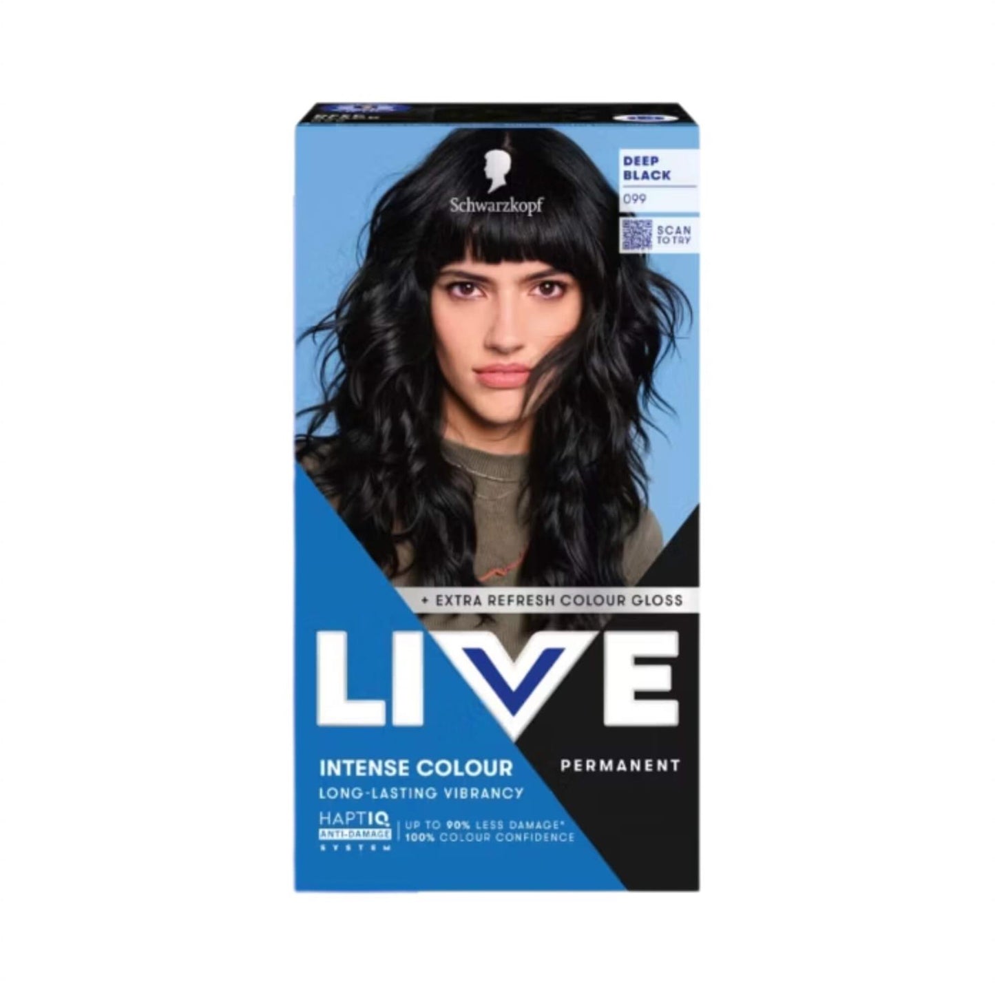 Schwarzkopf LIVE Intense Colour 099 Deep Black Permanent Hair Dye