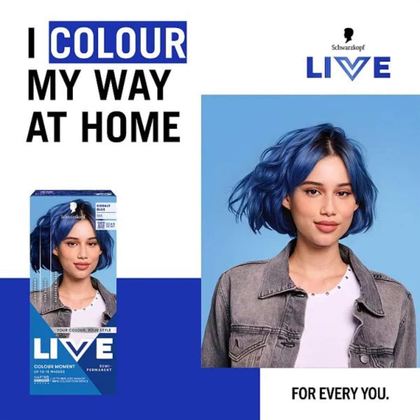 Schwarzkopf LIVE Colour Moment 095 Cobalt Blue Semi-Permanent Hair Dye
