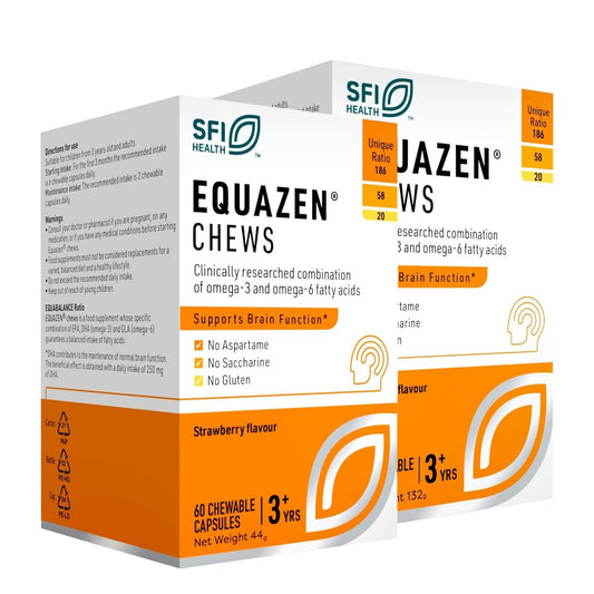 Equazen Chewable Capsules - Omega 3 & Omega 6 Supplement - Strawberry Flavoured