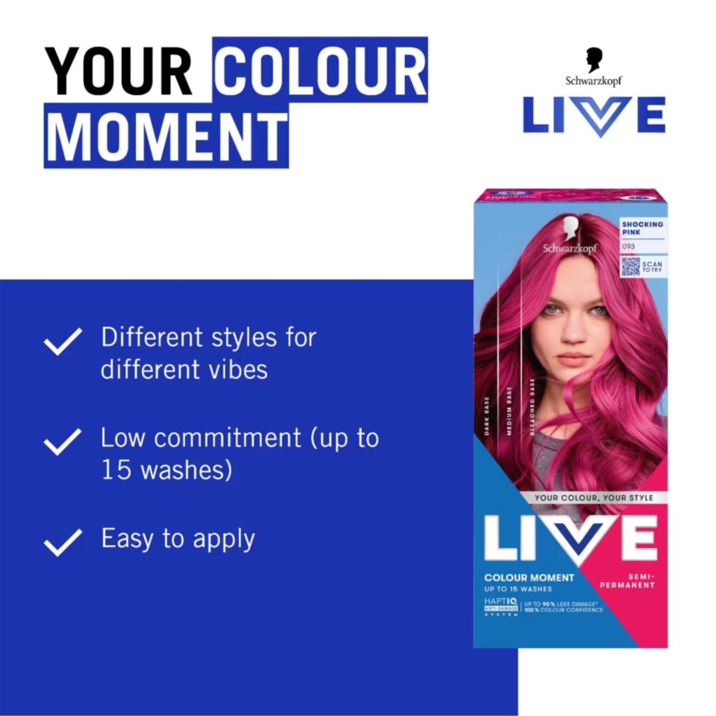 Schwarzkopf LIVE Colour Moment 093 Shocking Pink Semi-Permanent Hair Dye